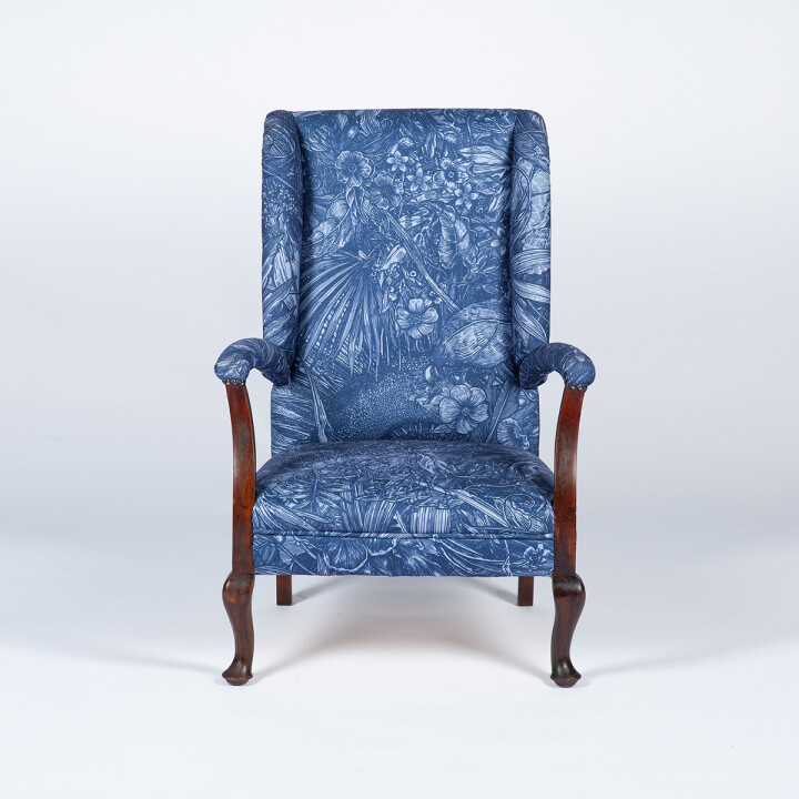 Jungle Tangle Blue Wooden Armchair