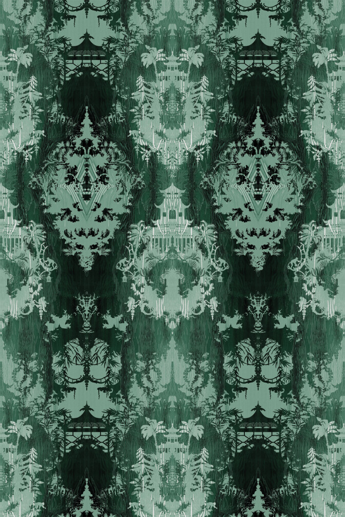 Temples In The Sky Velvet Fabric